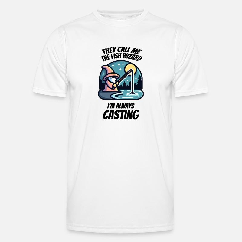 The fish wizard - Always casting Men's Functional T-Shirt