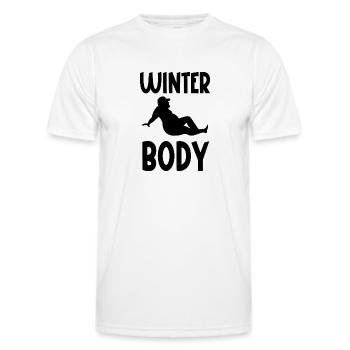 winter body - Men's Functional T-Shirt - white - Front - AI Model Male 178 dark (178cm)
