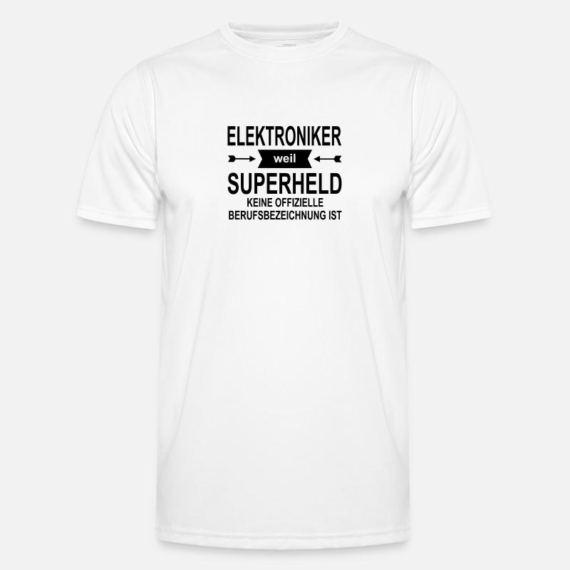 Elektroniker Superheld Männer Funktions-T-Shirt