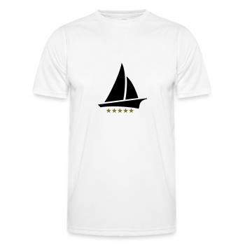 Sailing 5 Stars, Sailor, Boat, Surfing, Sea, five - Men's Functional T-Shirt - white - Front - AI Model Male 178 dark (178cm)