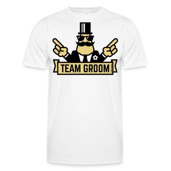 Team Groom (Pointing Stag Night Bachelor Party 2C) - Men's Functional T-Shirt - white - Front - AI Model Male 178 dark (178cm)