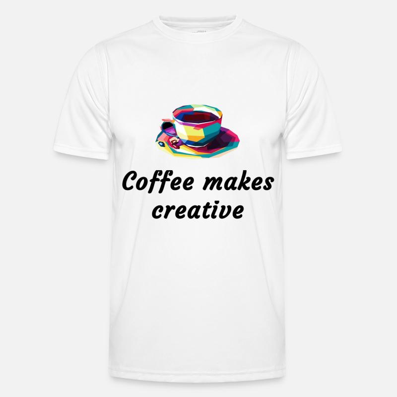 Kaffee, Coffee makes creative - Männer Funktions-T-Shirt - Weiß