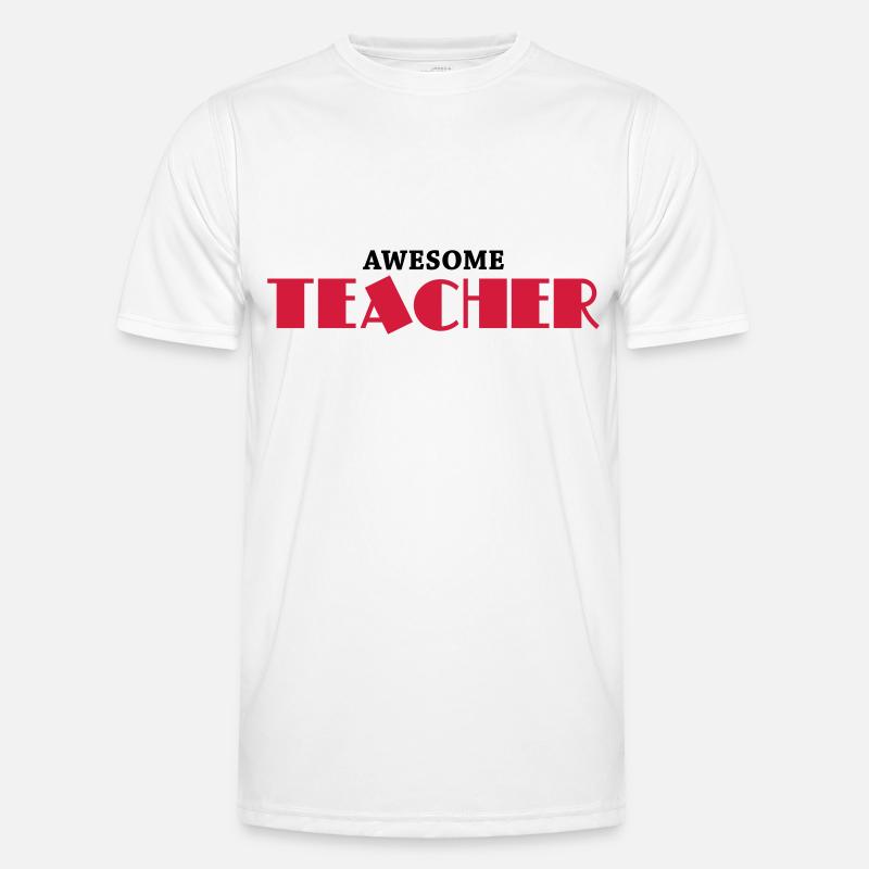 Awesome teacher - Men's Functional T-Shirt - white
