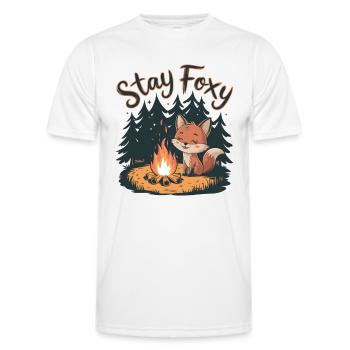 Stay Foxy - Men's Functional T-Shirt - white - Front - AI Model Male 178 dark (178cm)