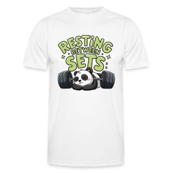 Resting Between Sets - Men's Functional T-Shirt - white - Front - AI Model Male 178 dark (178cm)