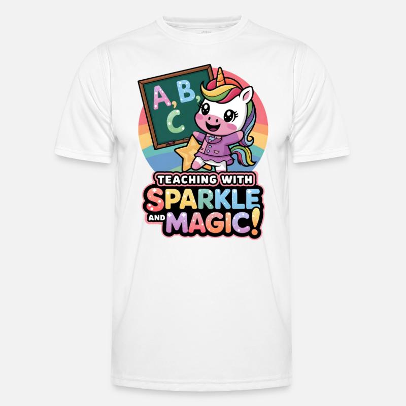 Teaching With Sparkle And Magic! - Men's Functional T-Shirt - white
