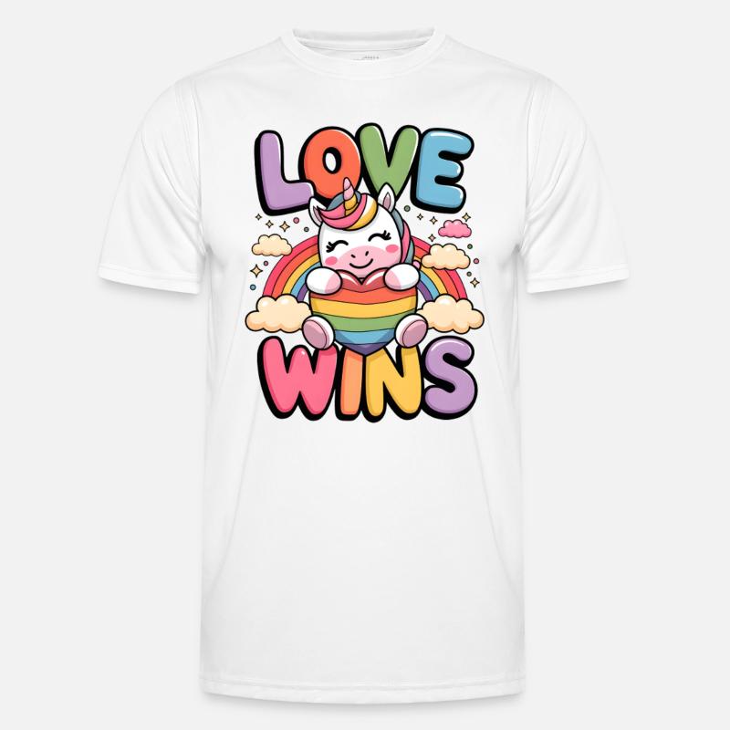 Liebe gewinnt - Männer Funktions-T-Shirt - Weiß