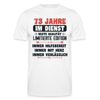 73 Jahre im Dienst 73 Jähriges Dienstjubiläum - Männer Funktions-T-Shirt - Weiß - Vorne - AI Model Male 178 dark (178cm)