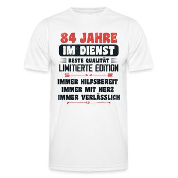 84 Jahre im Dienst 84 Jähriges Dienstjubiläum - Männer Funktions-T-Shirt - Weiß - Vorne - AI Model Male 178 dark (178cm)