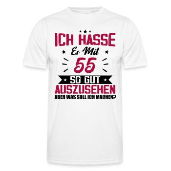 Ich hasse es mit 55 Geburtstag Gut Aussehen - Männer Funktions-T-Shirt - Weiß - Vorne - AI Model Male 178 dark (178cm)