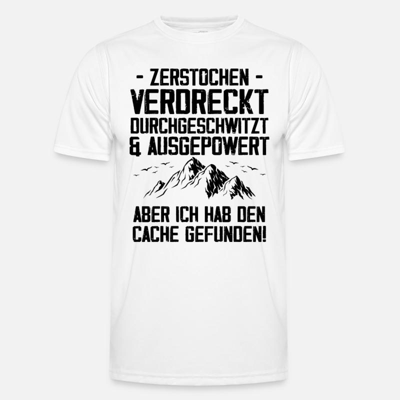 Gecache Geocaching Hobby Cache Männer Funktions-T-Shirt