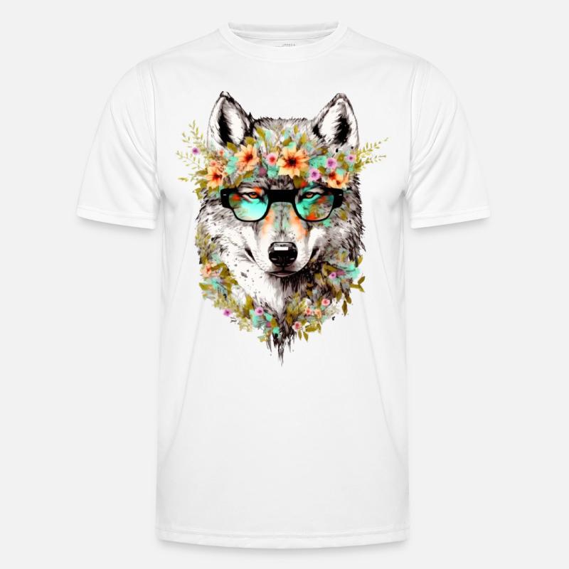 Cooler Wolf - Männer Funktions-T-Shirt - Weiß