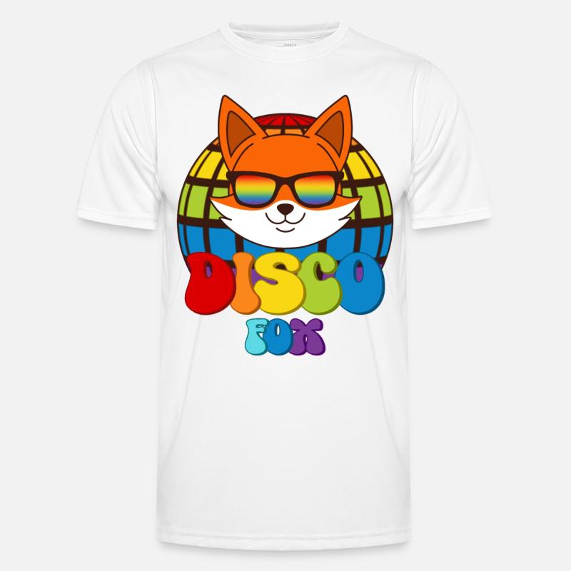 Disco Fox Discokugel Fuchs Sonnenbrille Discofox Männer Funktions-T-Shirt