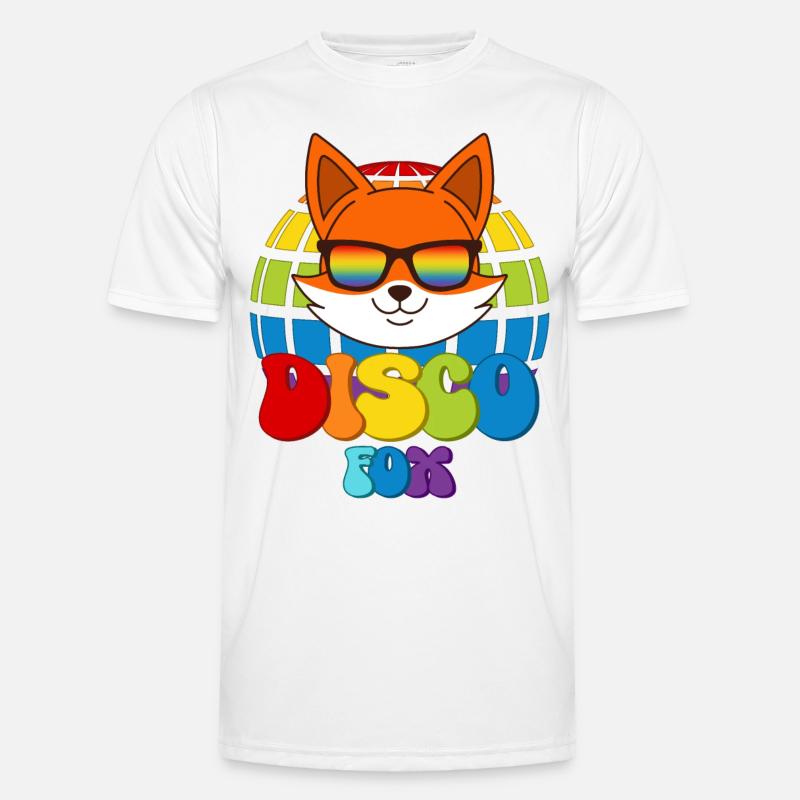 Disco Fox Discokugel Fuchs Sonnenbrille Discofox Männer Funktions-T-Shirt