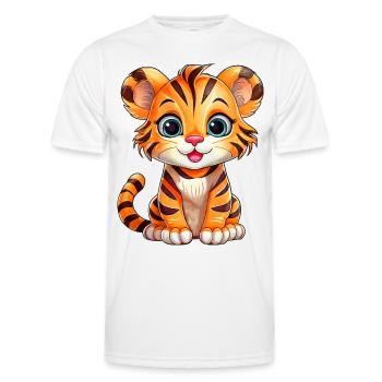 Petit Tigre - T-shirt sport Homme - blanc - Devant - AI Model Male 178 dark (178cm)