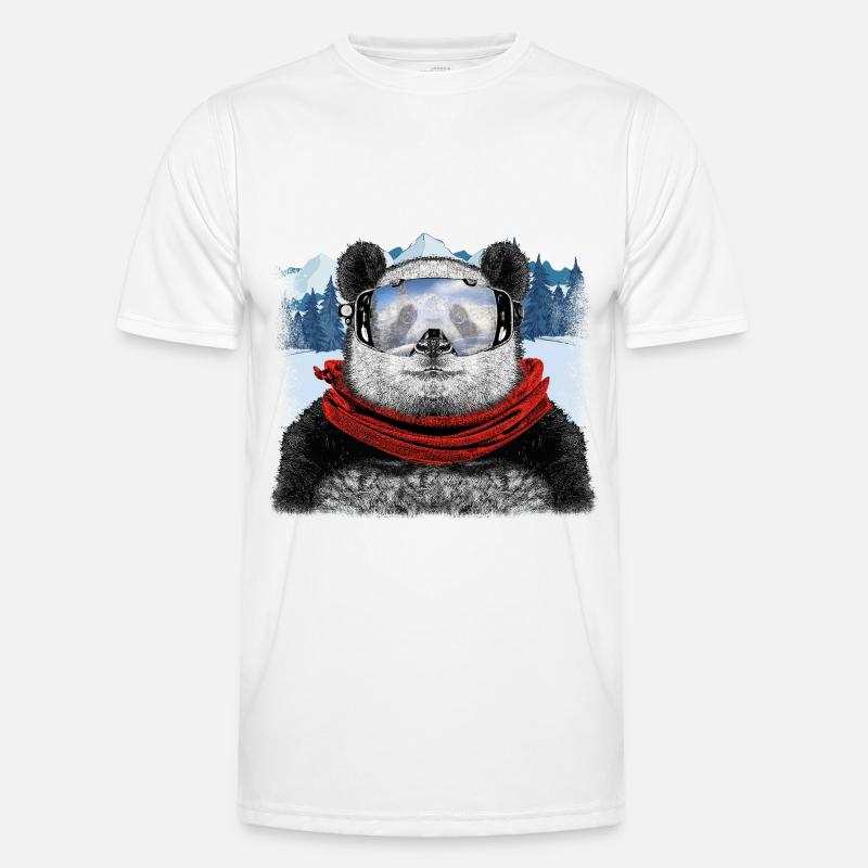 ski panda - Männer Funktions-T-Shirt - Weiß
