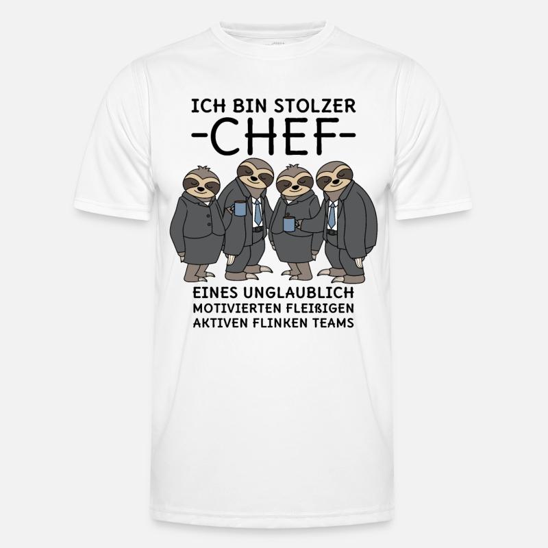 Stolzer Chef unglaublich fleißiges Team Faultiere Männer Funktions-T-Shirt