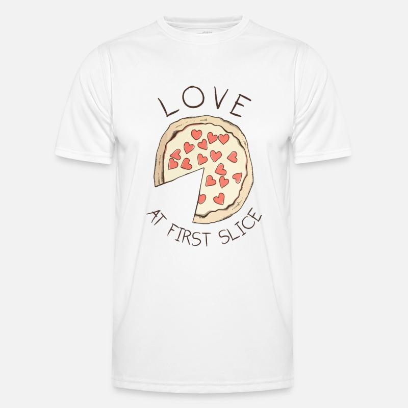 Pizza Love At First Slice Männer Funktions-T-Shirt