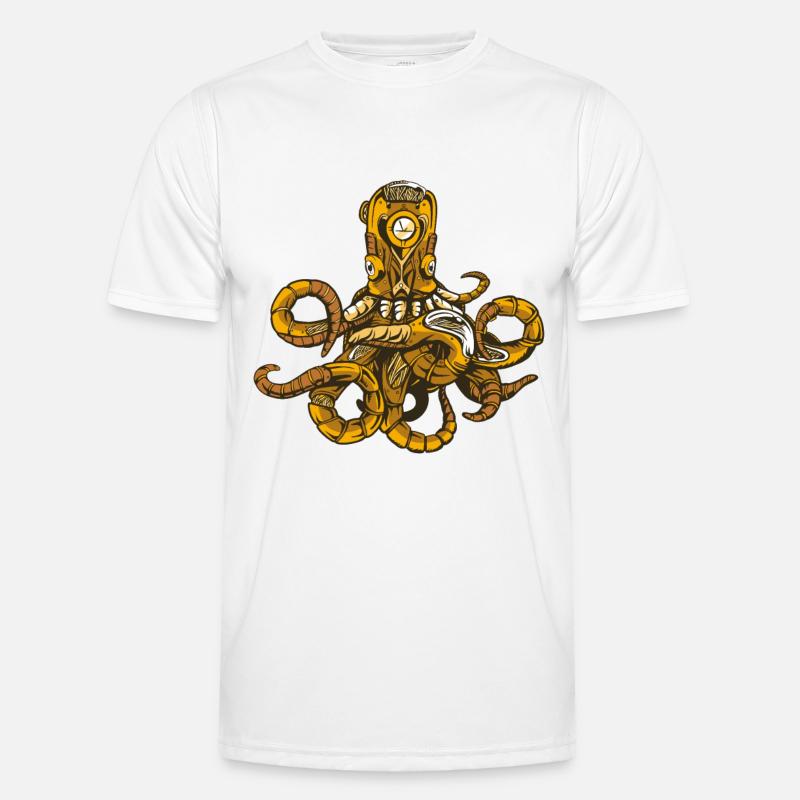 Octopus steampunk - Men's Functional T-Shirt - white