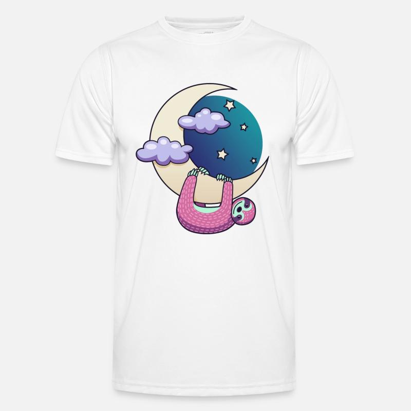 moon sloth - Männer Funktions-T-Shirt - Weiß