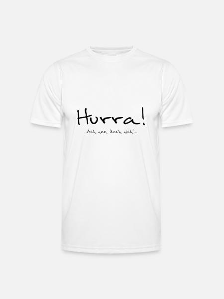 HURRA! ACH NEE... - schwarz - Männer Funktions-T-Shirt - Weiß