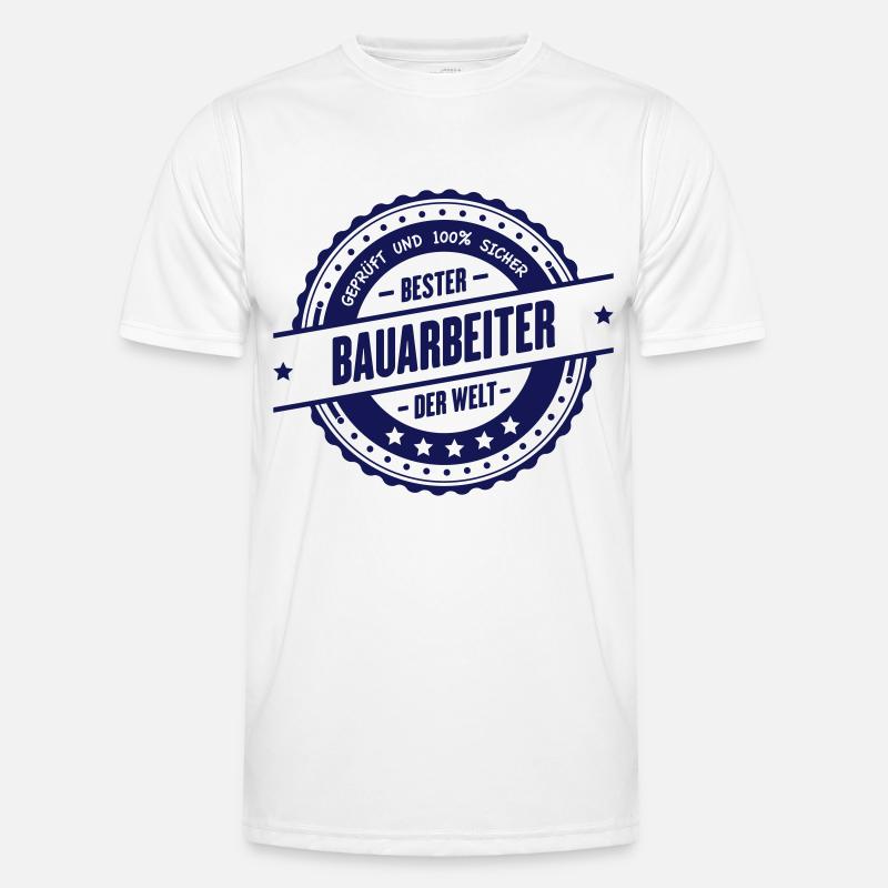Bester Bauarbeiter - Männer Funktions-T-Shirt - Weiß