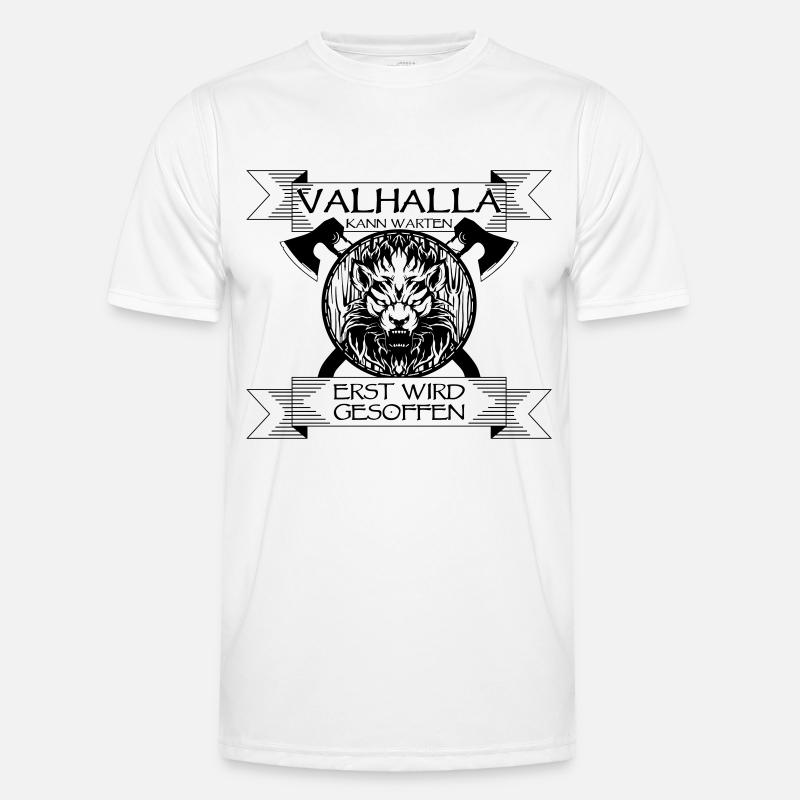 Valhalla kann warten, erst wird gesoffen! Männer Funktions-T-Shirt