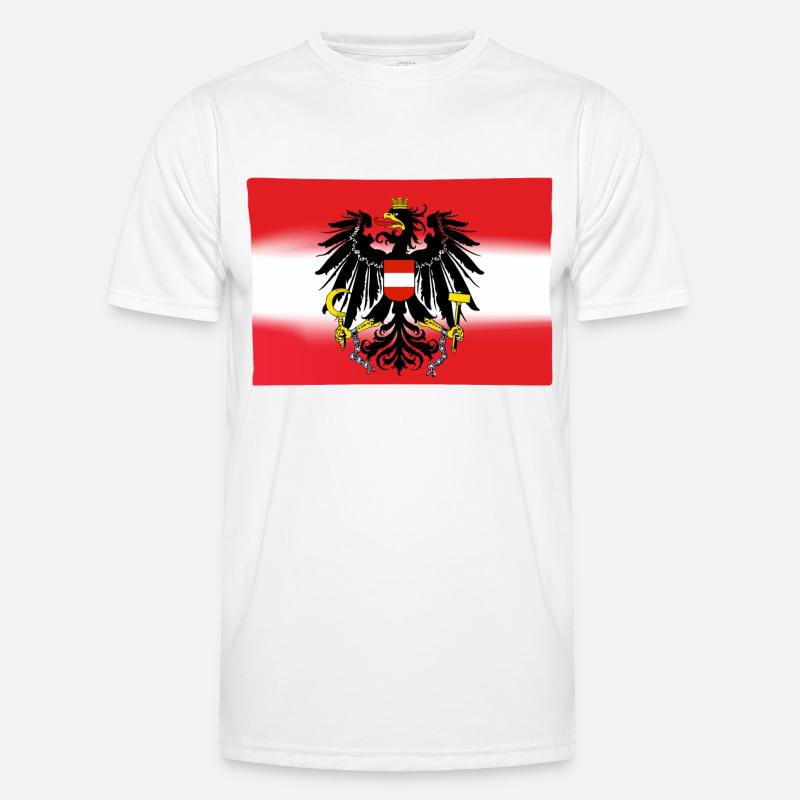 Austria flag with eagle - Men's Functional T-Shirt - white