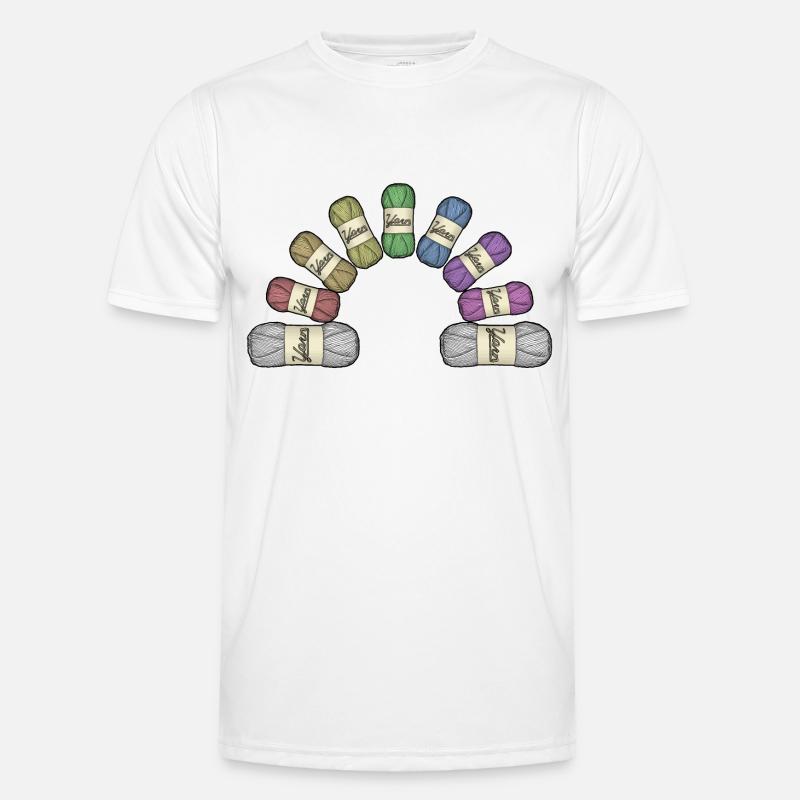 Regenbogen oder Garn - Männer Funktions-T-Shirt - Weiß