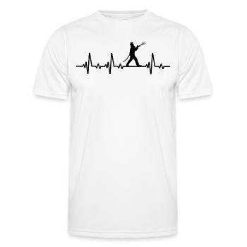 Feuerwehr Herzschlag T-shirt Feuerwehrmann - Männer Funktions-T-Shirt - Weiß - Vorne - AI Model Male 178 dark (178cm)