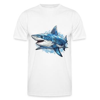 requin blanc poisson mer - T-shirt sport Homme - blanc - Devant - AI Model Male 178 dark (178cm)