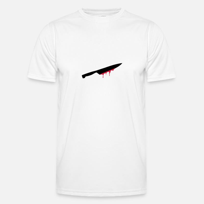 messer, klinge, blut, Männer Funktions-T-Shirt