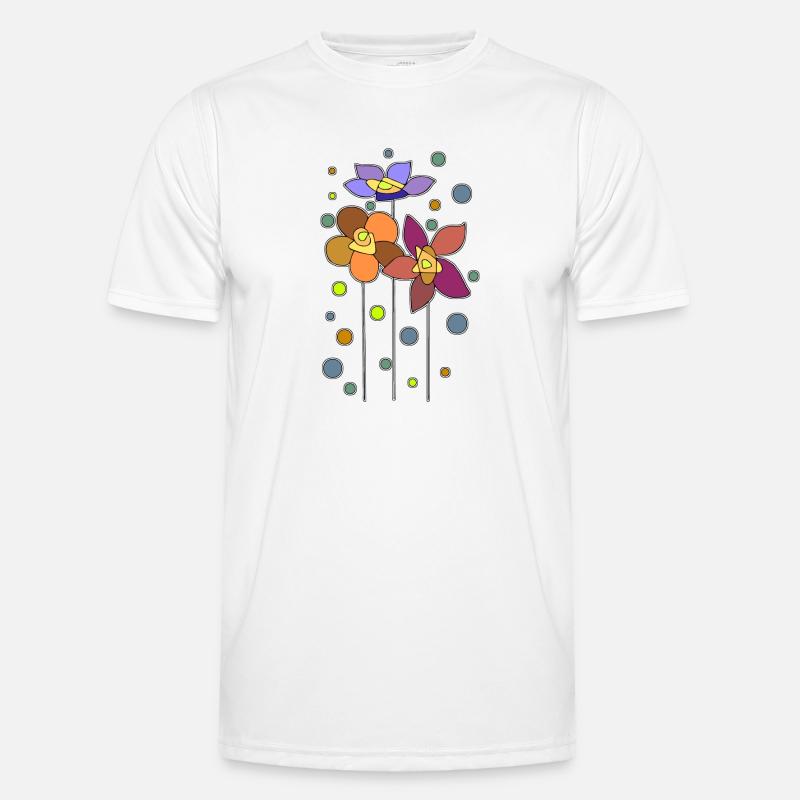 Blumen - Männer Funktions-T-Shirt - Weiß