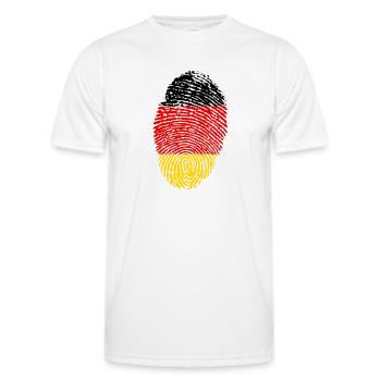 Fingerprint Black Red Gold - Men's Functional T-Shirt - white - Front - AI Model Male 178 dark (178cm)