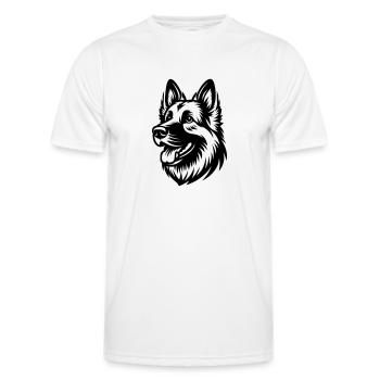 Tête de dessin de berger allemand - T-shirt sport Homme - blanc - Devant - AI Model Male 178 dark (178cm)