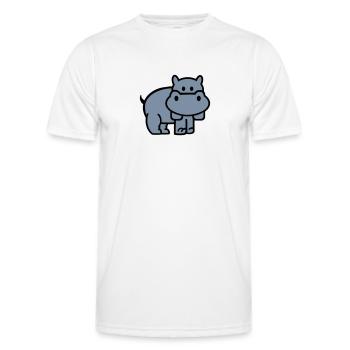 Hippo - Men's Functional T-Shirt - white - Front - AI Model Male 178 dark (178cm)