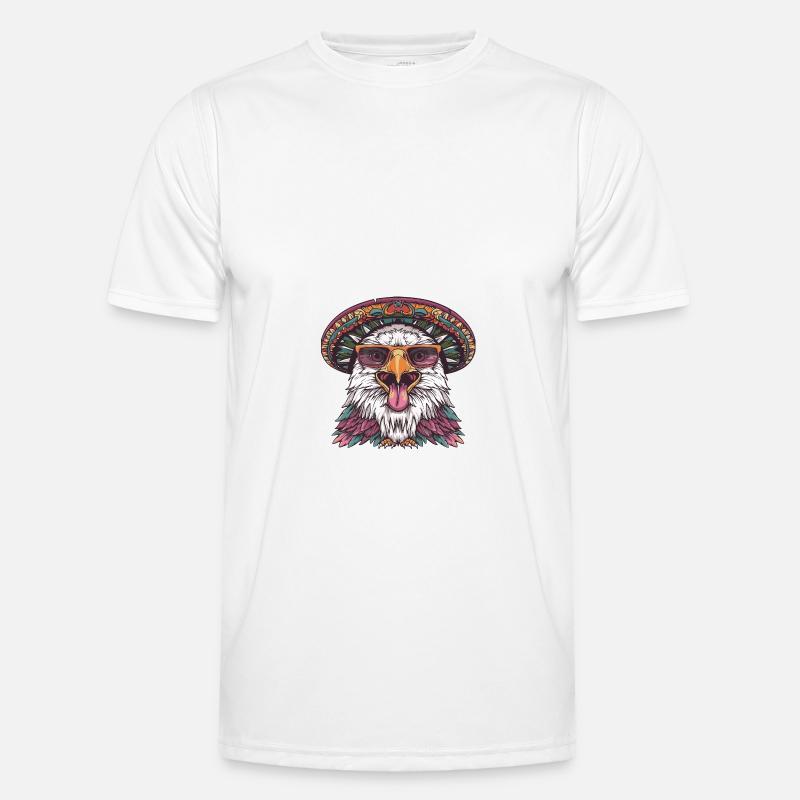 Eagle Comic Funny Sombrero - Men's Functional T-Shirt - white