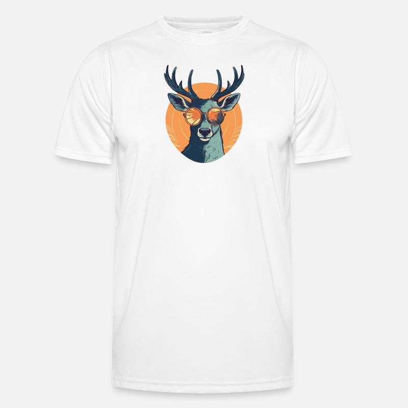 Deer Sunglasses Deer Red Deer Men's Functional T-Shirt