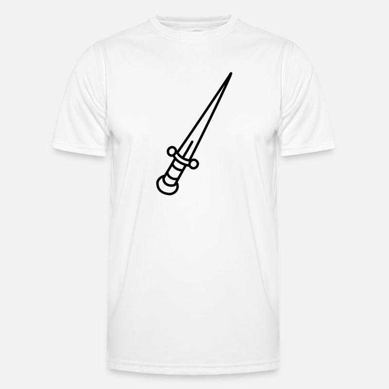 Messer - Männer Funktions-T-Shirt - Weiß