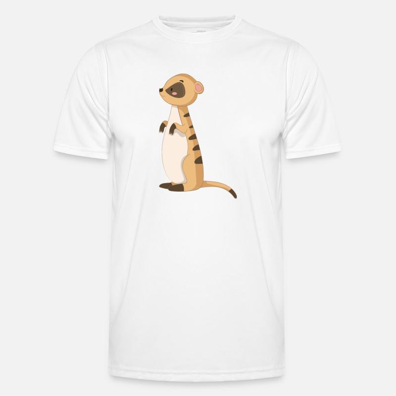 Manguste Erdmännchen - Männer Funktions-T-Shirt - Weiß