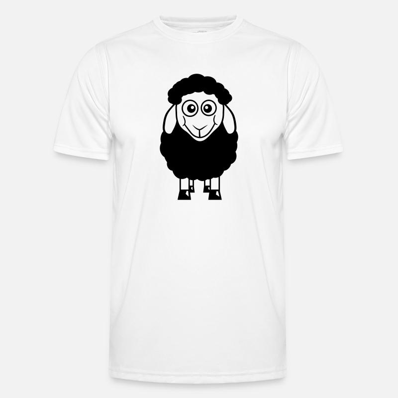 Schwarzes Schaf Klein Süß Niedlich Lamm Cool Comic Männer Funktions-T-Shirt