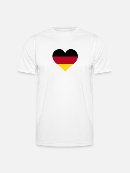 deutschland herz - Men's Functional T-Shirt - white