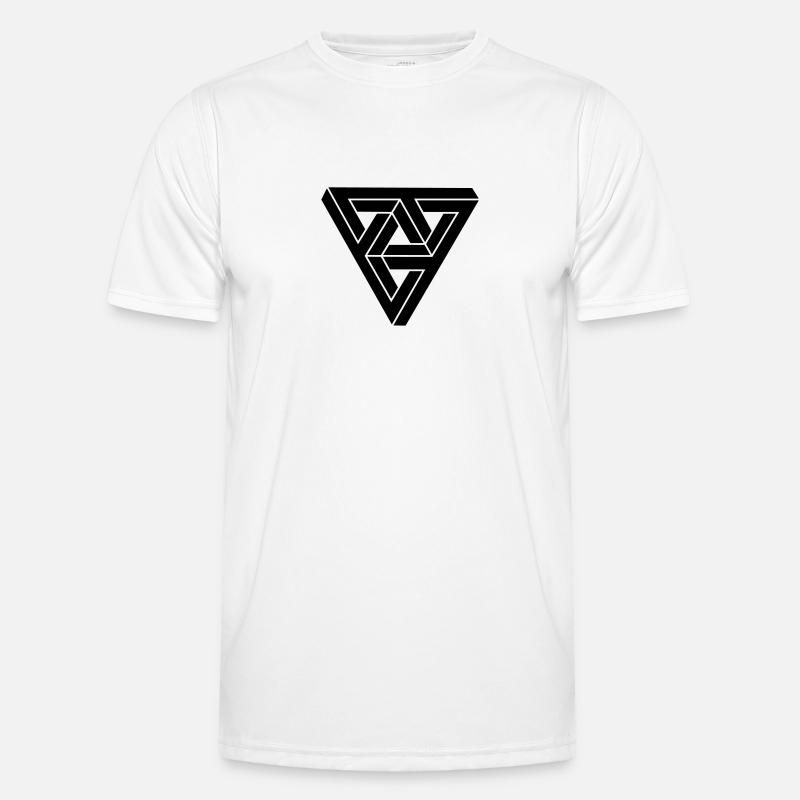 Optical illusion Triangle Minimal Shape - Men's Functional T-Shirt - white
