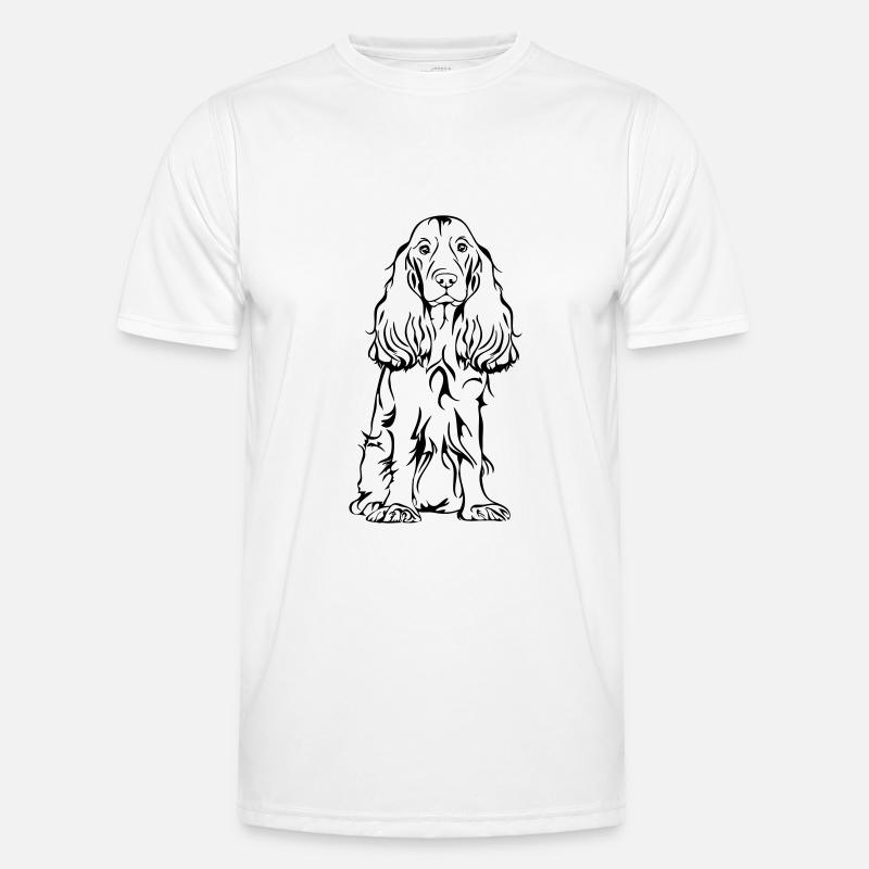 COCKER SPANIEL sitzend Hund Hunde Wilsigns Männer Funktions-T-Shirt