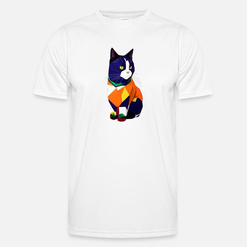Die Katze im Pullover - Männer Funktions-T-Shirt - Weiß