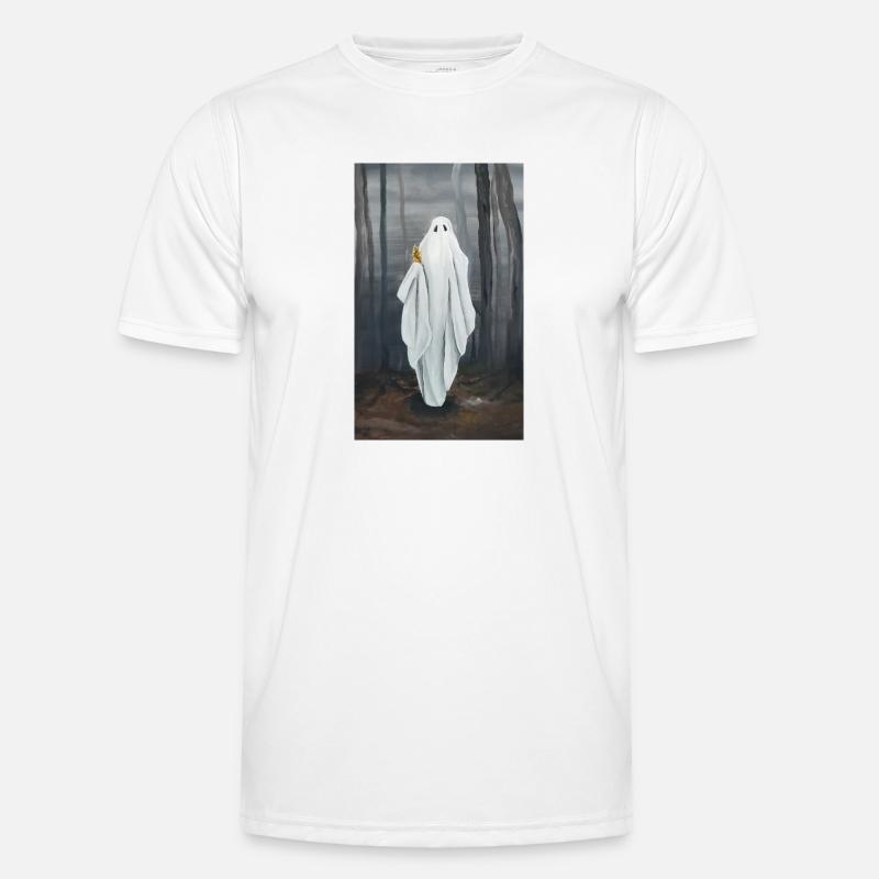 Gespenst mit Blümchen Männer Funktions-T-Shirt