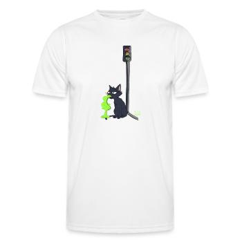 Sick Cat Viazoo - Männer Funktions-T-Shirt - Weiß - Vorne - AI Model Male 178 dark (178cm)