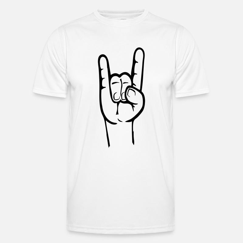 de Mano cornuta - Männer Funktions-T-Shirt - Weiß