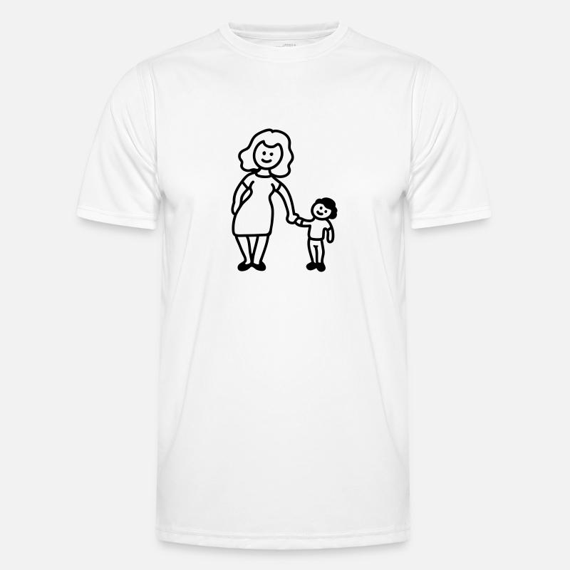 Mutter / Oma + Kind - Line Männer Funktions-T-Shirt