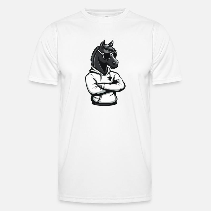 Pferd Comic Männer Funktions-T-Shirt